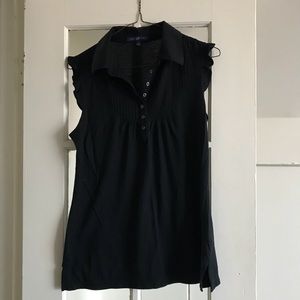 Gap Black Ruffled Shirt